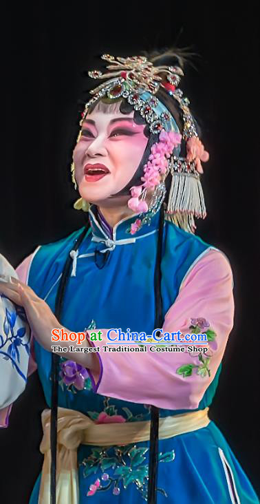 Chinese Sichuan Opera Xiaodan Garment Zhuo Wenjun Costumes and Hair Accessories Traditional Peking Opera Young Lady Dress Maidservant Apparels