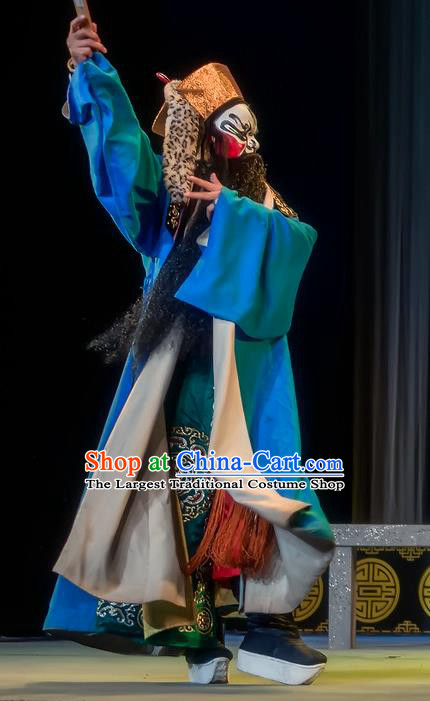 Da Hong Tai Chinese Sichuan Opera Martial Male Apparels Costumes and Headpieces Peking Opera Wusheng Garment Swordsman Xiao Fang Clothing