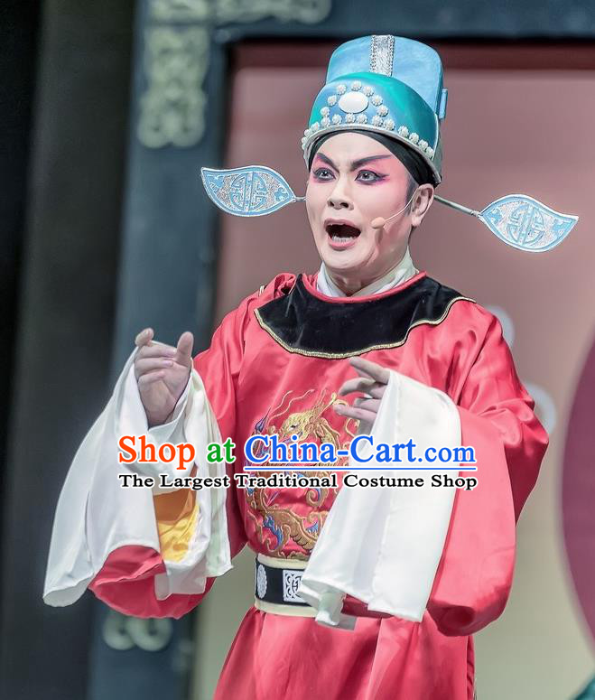 Bao En Ji Chinese Sichuan Opera Xiaosheng Apparels Costumes and Headpieces Peking Opera Young Male Garment Official Feng Ji Clothing