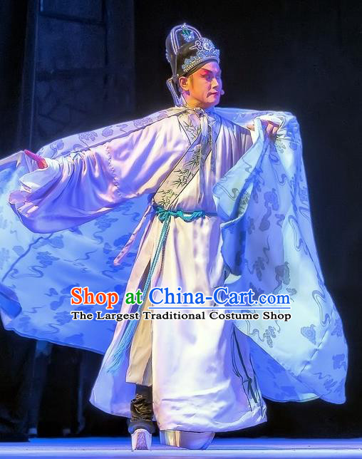 Bao En Ji Chinese Sichuan Opera Xiaosheng Apparels Costumes and Headpieces Peking Opera Young Man Feng Ji Garment Scholar Clothing