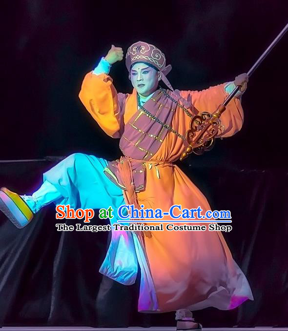 Mother of Mu Lian Chinese Sichuan Opera Monk Apparels Costumes and Headpieces Peking Opera Xiaosheng Garment Bonze Clothing