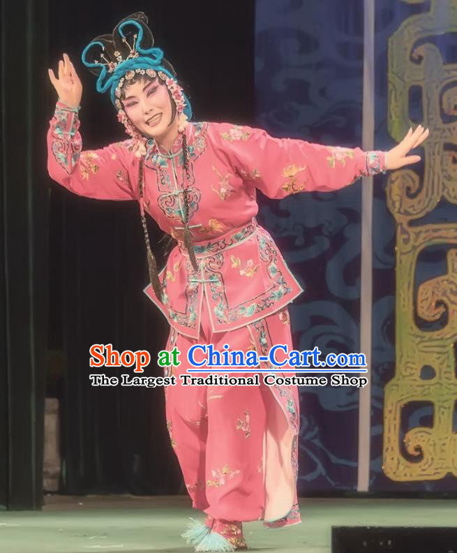 Chinese Sichuan Opera Village Girl Garment Zhuo Wenjun Costumes and Hair Accessories Shuang Ba Lang Traditional Peking Opera Hua Tan Dress Diva Du Yue E Apparels