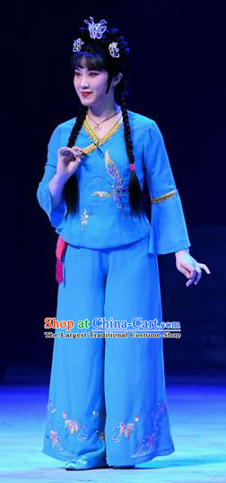 Chinese Beijing Opera Country Girl Apparels Costumes and Headpieces Traditional Peking Opera Ma Zu Xiao Dan Xiao Ni Dress Garment