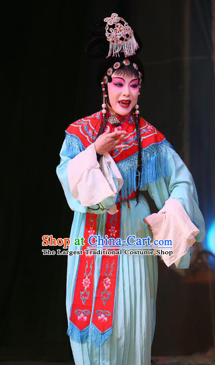 Chinese Sichuan Opera Goddess Garment Costumes and Hair Accessories The Lotus Lantern Traditional Peking Opera Hua Tan Dress Actress Apparels