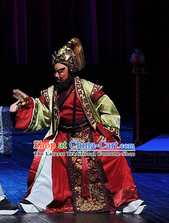 Xi Zhao Qi Shan Chinese Sichuan Opera Lord Apparels Costumes and Headpieces Peking Opera General Wei Yan Garment Clothing