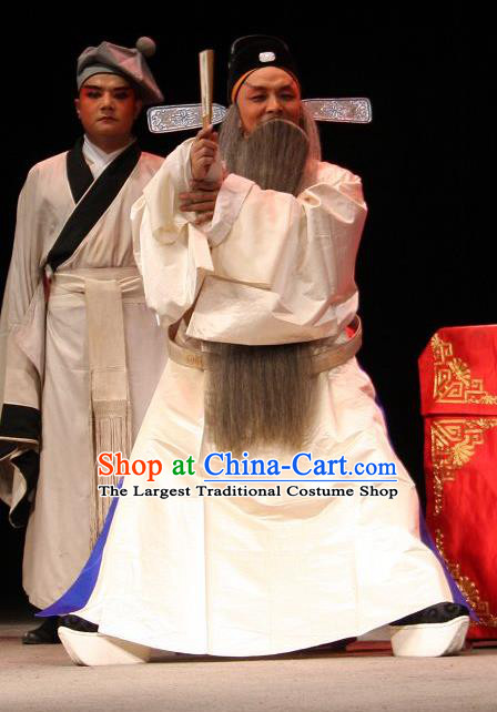 Yu He Qiao Chinese Sichuan Opera Official Pei Ruiqing Apparels Costumes and Headpieces Peking Opera Laosheng Garment Elderly Male Clothing