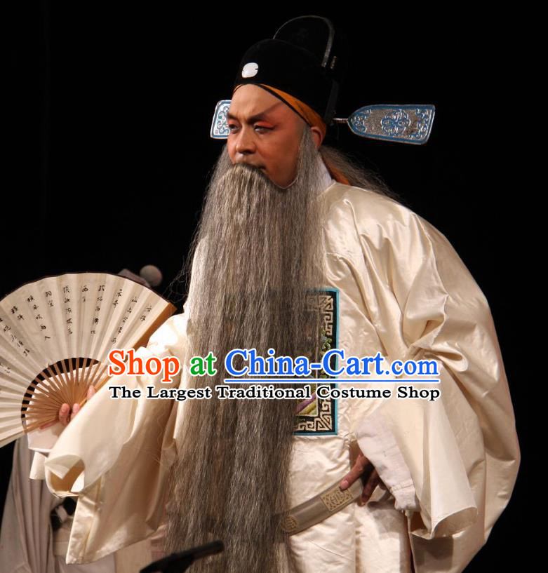 Yu He Qiao Chinese Sichuan Opera Official Pei Ruiqing Apparels Costumes and Headpieces Peking Opera Laosheng Garment Elderly Male Clothing