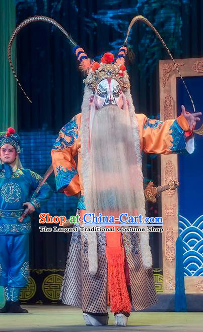 Da Hong Tai Chinese Sichuan Opera Martial Male Apparels Costumes and Headpieces Peking Opera Wusheng Garment Bandit Xiao Fang Clothing