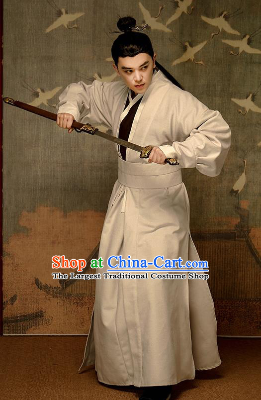 Chinese Traditional Song Dynasty Swordsman Hanfu Clothing Ancient Drama Kawaler Garment Civilian Male Historical Costumes