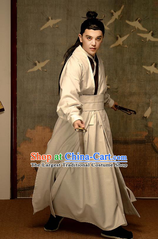 Chinese Traditional Song Dynasty Swordsman Hanfu Clothing Ancient Drama Kawaler Garment Civilian Male Historical Costumes