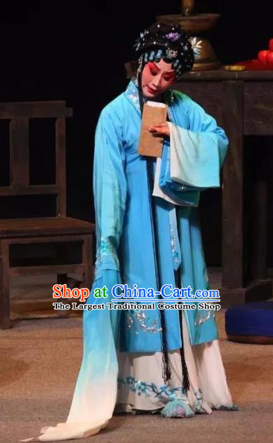 Chinese Sichuan Opera Actress Garment Costumes and Hair Accessories Mother of Mu Lian Traditional Peking Opera Young Female Dress Distress Woman Liu Siniang Apparels