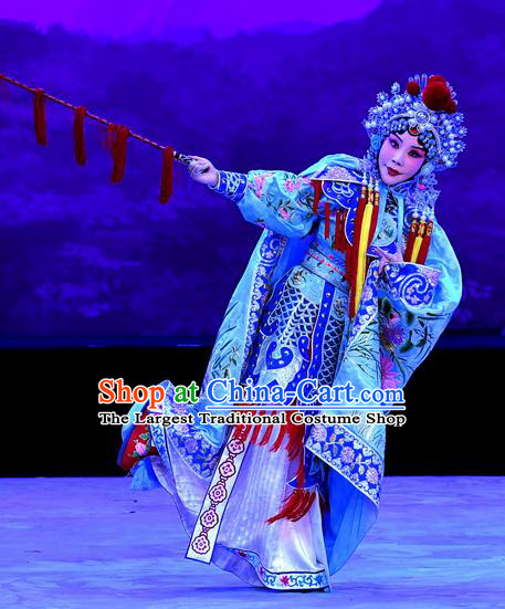 Chinese Beijing Opera Martial Female Apparels Costumes and Headpieces Traditional Peking Opera Mrs Anguo Wudan Liang Hongyu Dress Swordswoman Garment