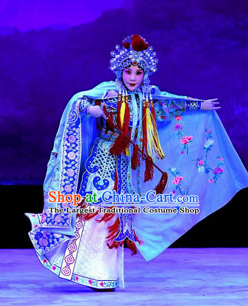 Chinese Beijing Opera Martial Female Apparels Costumes and Headpieces Traditional Peking Opera Mrs Anguo Wudan Liang Hongyu Dress Swordswoman Garment