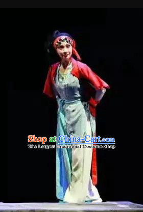 Chinese Sichuan Opera Female Prisoner Garment Costumes and Hair Accessories Dou E Yuan Traditional Peking Opera Young Woman Dress Apparels