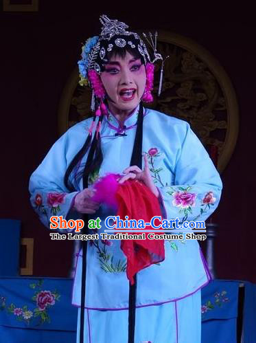 Chinese Sichuan Opera Hua Tan Wang Ruilan Garment Costumes and Hair Accessories Shuang Bai Yue Traditional Peking Opera Actress Dress Diva Apparels