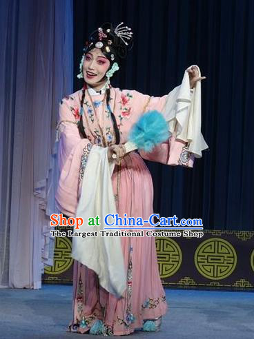 Chinese Sichuan Opera Actress Wang Ruilan Garment Costumes and Hair Accessories Shuang Bai Yue Traditional Peking Opera Hua Tan Dress Diva Apparels