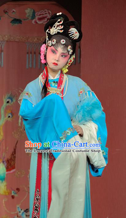 Chinese Sichuan Opera Actress Garment Costumes and Hair Accessories Shuang Bai Yue Traditional Peking Opera Hua Tan Dress Diva Jiang Ruilian Apparels