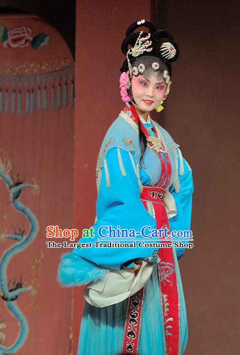 Chinese Sichuan Opera Actress Garment Costumes and Hair Accessories Shuang Bai Yue Traditional Peking Opera Hua Tan Dress Diva Jiang Ruilian Apparels