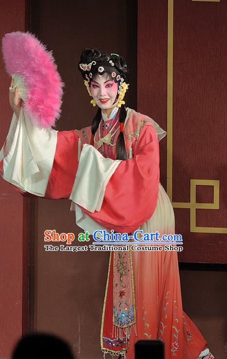 Chinese Sichuan Opera Young Female Garment Costumes and Hair Accessories Shuang Bai Yue Traditional Peking Opera Hua Tan Dress Diva Wang Ruilan Apparels