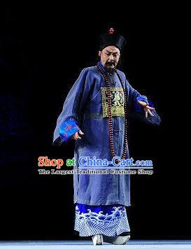 Scholar of Ba Shan Chinese Sichuan Opera Official Apparels Costumes and Headpieces Peking Opera Magistrate Sun Yutian Garment Clothing