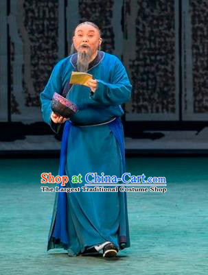 Scholar of Ba Shan Chinese Sichuan Opera Laosheng Apparels Costumes and Headpieces Peking Opera Elderly Male Garment Scholar Sun Dengke Clothing