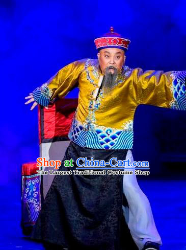 Scholar of Ba Shan Chinese Sichuan Opera Elderly Male Sun Dengke Apparels Costumes and Headpieces Peking Opera Garment Laosheng Mandarin Jacket Clothing