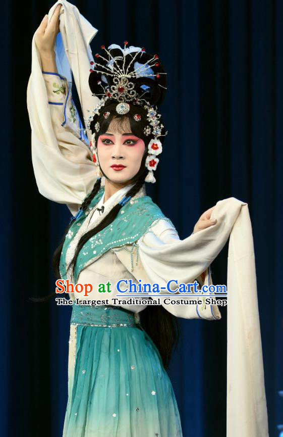 Chinese Sichuan Opera Actress Garment Costumes and Hair Accessories Traditional Peking Opera Diva Dress Fairy Lian Niang Apparels