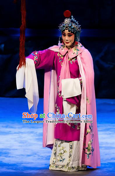 Chinese Beijing Opera Actress Liang Hongyu Apparels Costumes and Headpieces Traditional Peking Opera Mrs Anguo Diva Rosy Dress Garment