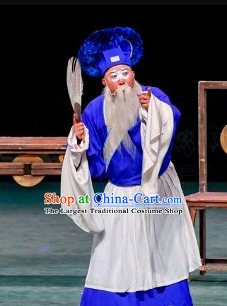 Qin Xianglian Chinese Sichuan Opera Elderly Male Apparels Costumes and Headpieces Peking Opera Old Man Garment Figurant Clothing
