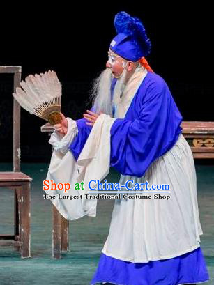 Qin Xianglian Chinese Sichuan Opera Elderly Male Apparels Costumes and Headpieces Peking Opera Old Man Garment Figurant Clothing