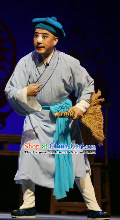 He Zhu Pei Chinese Sichuan Opera Servant Zhao Wang Apparels Costumes and Headpieces Peking Opera Garment Clown Figurant Clothing