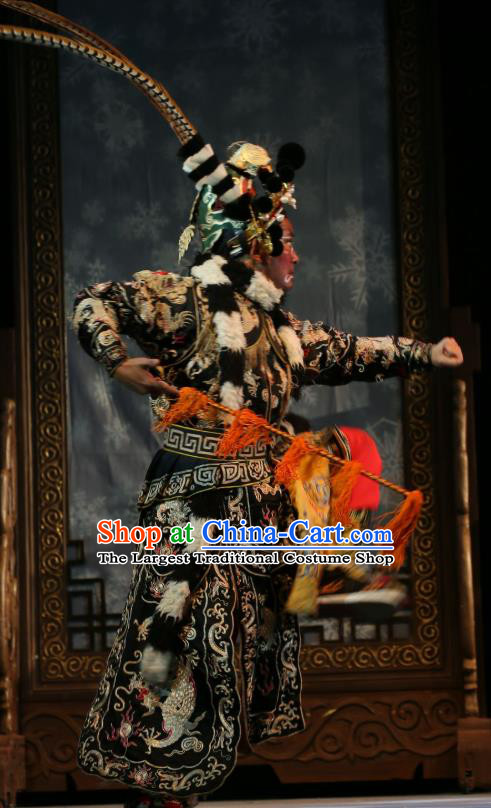 He Zhu Pei Chinese Sichuan Opera Swordsman Apparels Costumes and Headpieces Peking Opera Martial Male Garment Robber Clothing