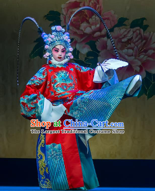 Chinese Sichuan Opera Tao Ma Tan Garment Costumes and Hair Accessories Traditional Peking Opera Martial Female Dress Yang Bajie Apparels