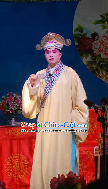 Fang You Chinese Sichuan Opera Niche Liang Shanbo Apparels Costumes and Headpieces Peking Opera Xiaosheng Garment Scholar Clothing