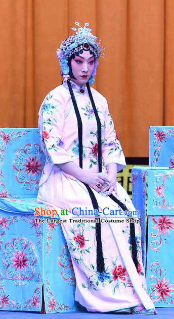 Chinese Beijing Opera Xiaodan Apparels Costumes and Headpieces Traditional Peking Opera Yu Bei Pavilion Young Lady Wang Shuying Pink Dress Garment