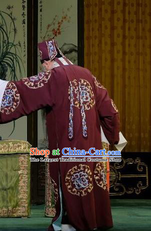 Yu Bei Pavilion Chinese Peking Opera Old Gentleman Garment Costumes and Headwear Beijing Opera Landlord Apparels Clothing
