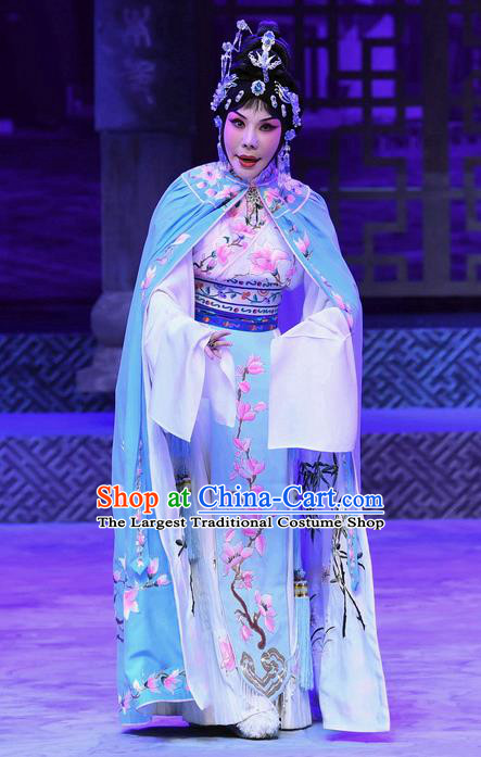 Chinese Beijing Opera Hua Tan Apparels Costumes and Headpieces Traditional Peking Opera Young Female Dress Actress Zhu Lianxiu Garment