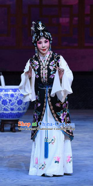 Chinese Beijing Opera Young Lady Apparels Costumes and Headpieces Traditional Peking Opera Female Actress Zhu Lianxiu Dress Garment