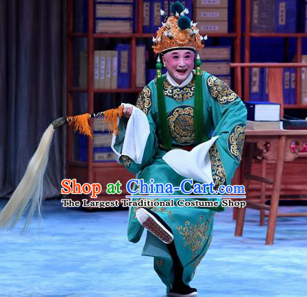 Zhu Lianxiu Chinese Peking Opera Elderly Man Garment Costumes and Headwear Beijing Opera Eunuch Apparels Clothing