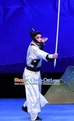 Luo Cheng Chinese Peking Opera Young Male Garment Costumes and Headwear Beijing Opera Swordsman Apparels Martial Male Clothing