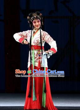 Chinese Beijing Opera Young Lady Apparels Costumes and Headpieces Xin Zhui Traditional Peking Opera Han Dynasty Female Dress Garment
