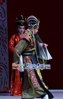 Xin Zhui Chinese Peking Opera Elderly Male Prime Minister Li Cang Garment Costumes and Headwear Beijing Opera Laosheng Apparels Clothing