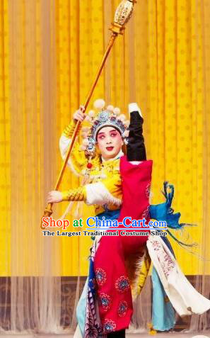 Ya Guan Tower Chinese Peking Opera Young Swordsman Garment Costumes and Headwear Beijing Opera Wusheng Apparels Martial Male Clothing