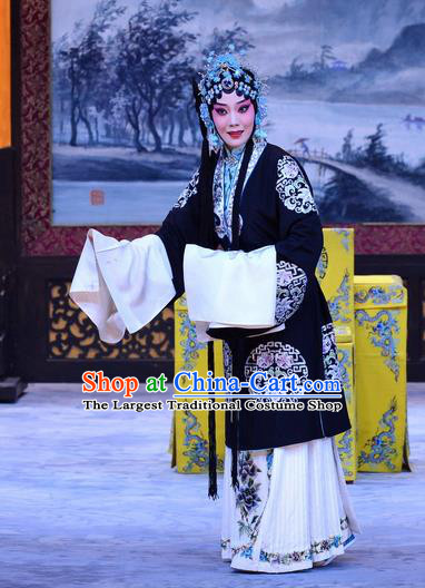 Chinese Beijing Opera Hua Tan Apparels Costumes and Headdress Da Bao Guo Er Jin Gong Traditional Peking Opera Actress Li Yanfei Dress Garment