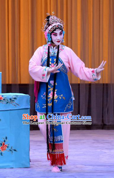 Chinese Beijing Opera Young Beauty Apparels Costumes and Headdress Da Ying Jie Lie Traditional Peking Opera Hua Tan Dress Actress Chen Xiuying Garment