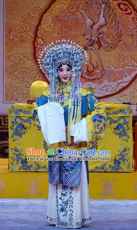 Chinese Beijing Opera Noble Consort Li Yanfei Apparels Costumes and Headdress Da Bao Guo Er Jin Gong Traditional Peking Opera Hua Tan Dress Garment