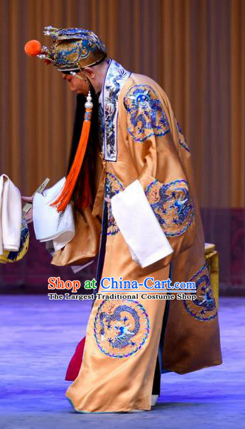 Tai Zhen Wai Zhuan Chinese Peking Opera Emperor Xuanzong Garment Costumes and Headwear Beijing Opera Elderly Male Apparels Clothing