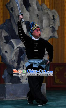 Sacrifice Zhao Shi Gu Er Chinese Peking Opera Martial Male Garment Costumes and Headwear Beijing Opera Takefu Apparels Clothing