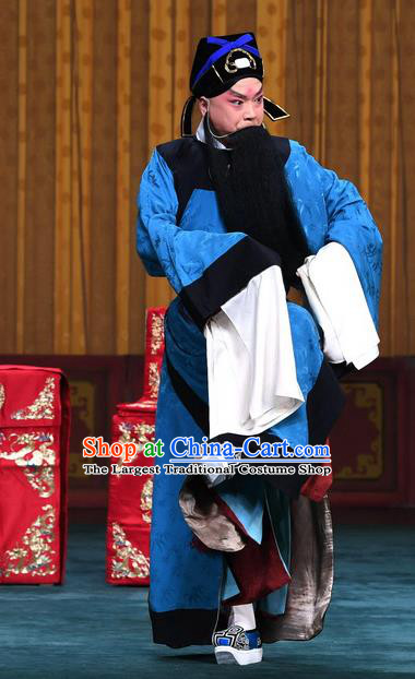 Sacrifice Zhao Shi Gu Er Chinese Peking Opera Elderly Male Garment Costumes and Headwear Beijing Opera Laosheng Cheng Ying Apparels Clothing