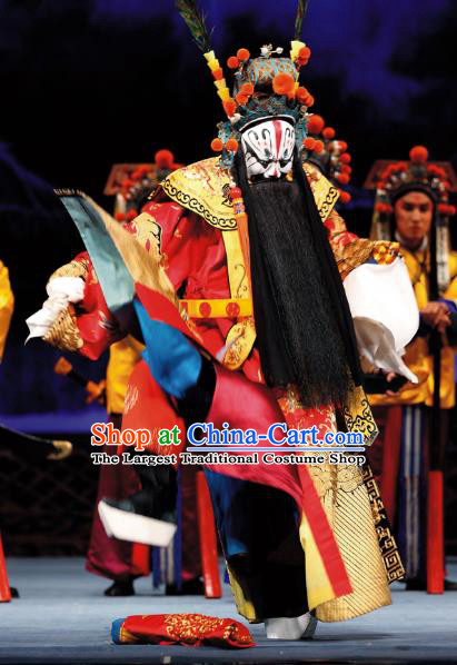 Sacrifice Zhao Shi Gu Er Chinese Peking Opera Minister Tuan Gu Garment Costumes and Headwear Beijing Opera Elderly Male Apparels Official Clothing